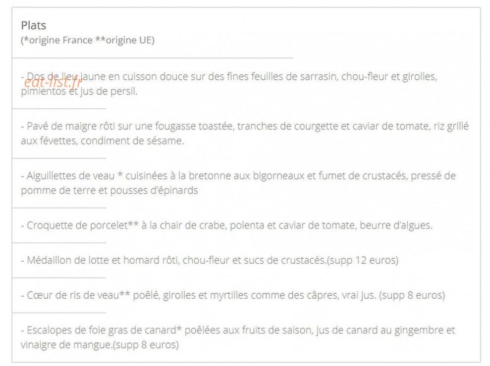 PY Restaurant — carte page 2