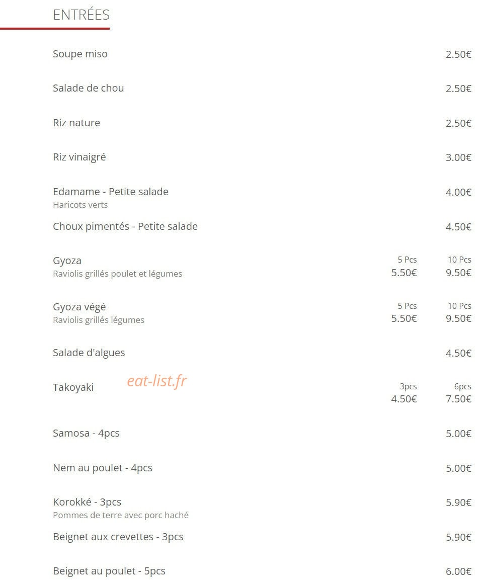 Ramen Vert — carte page 1