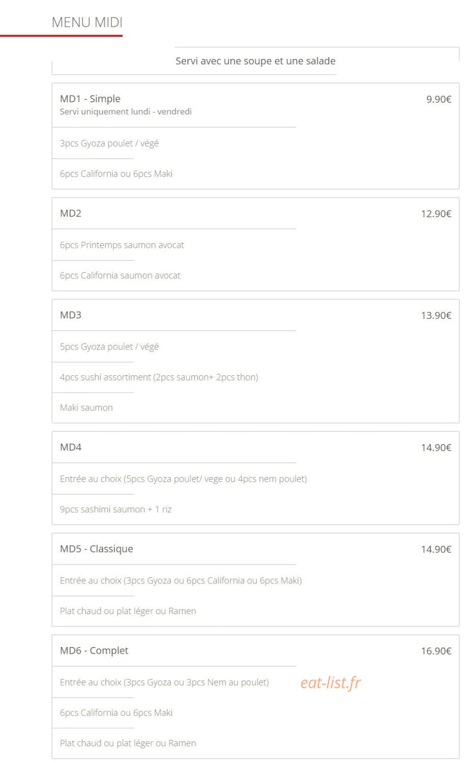 Ramen Vert — carte page 8