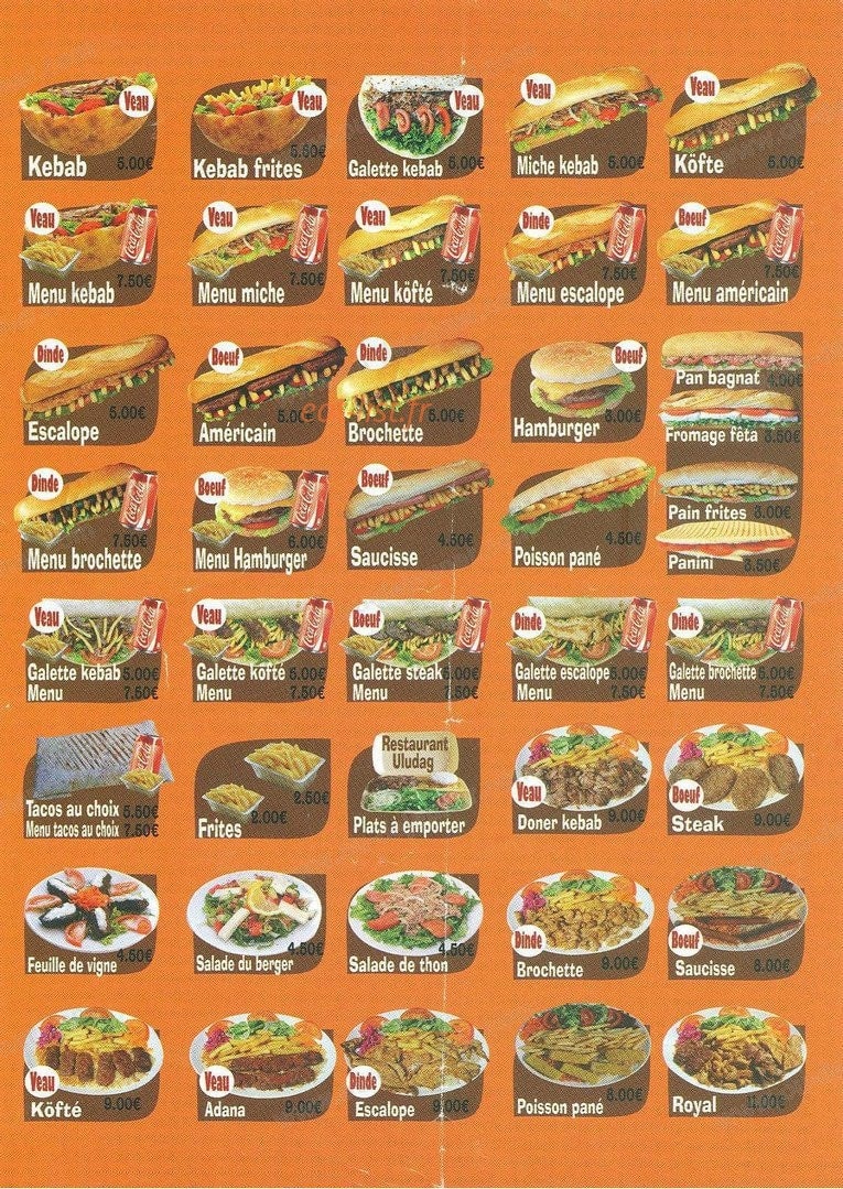 Restaurant uludag — carte page 2