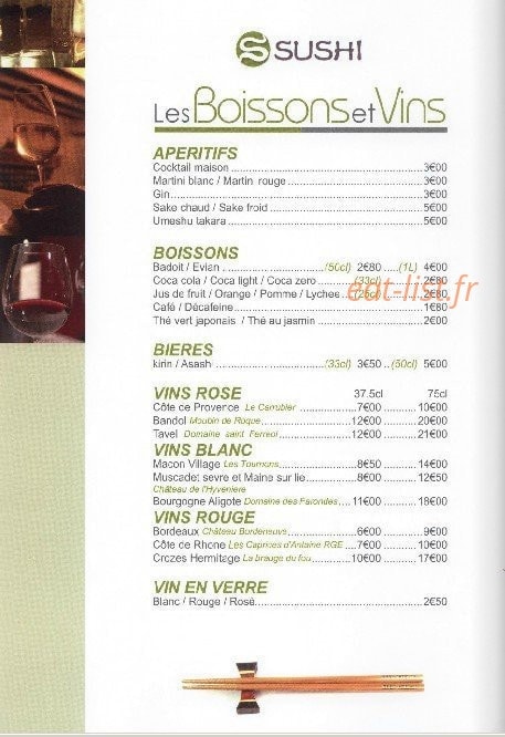 S Sushi — carte page 5