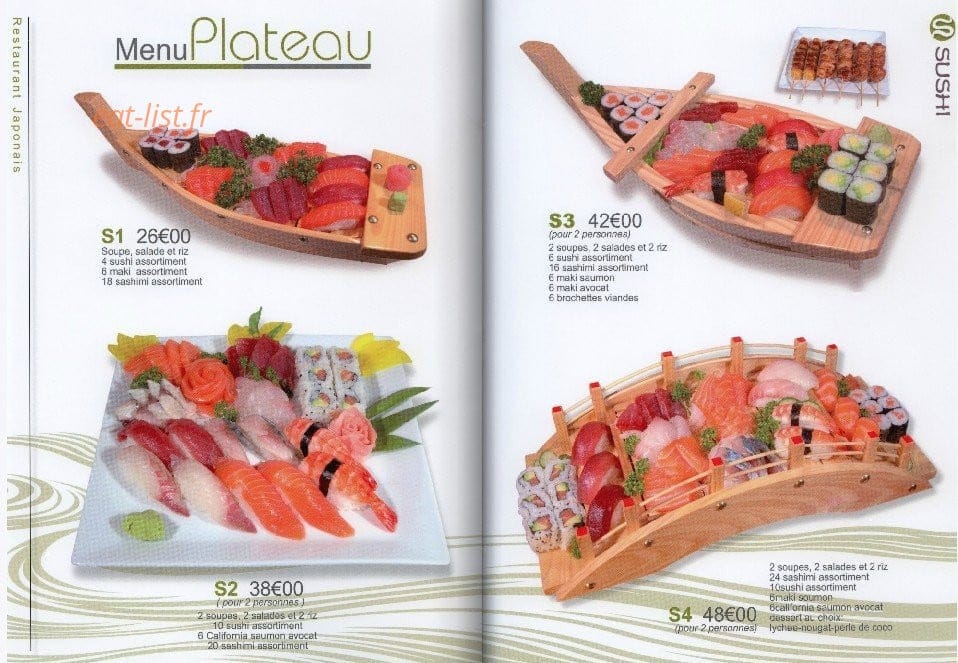 S Sushi — carte page 3
