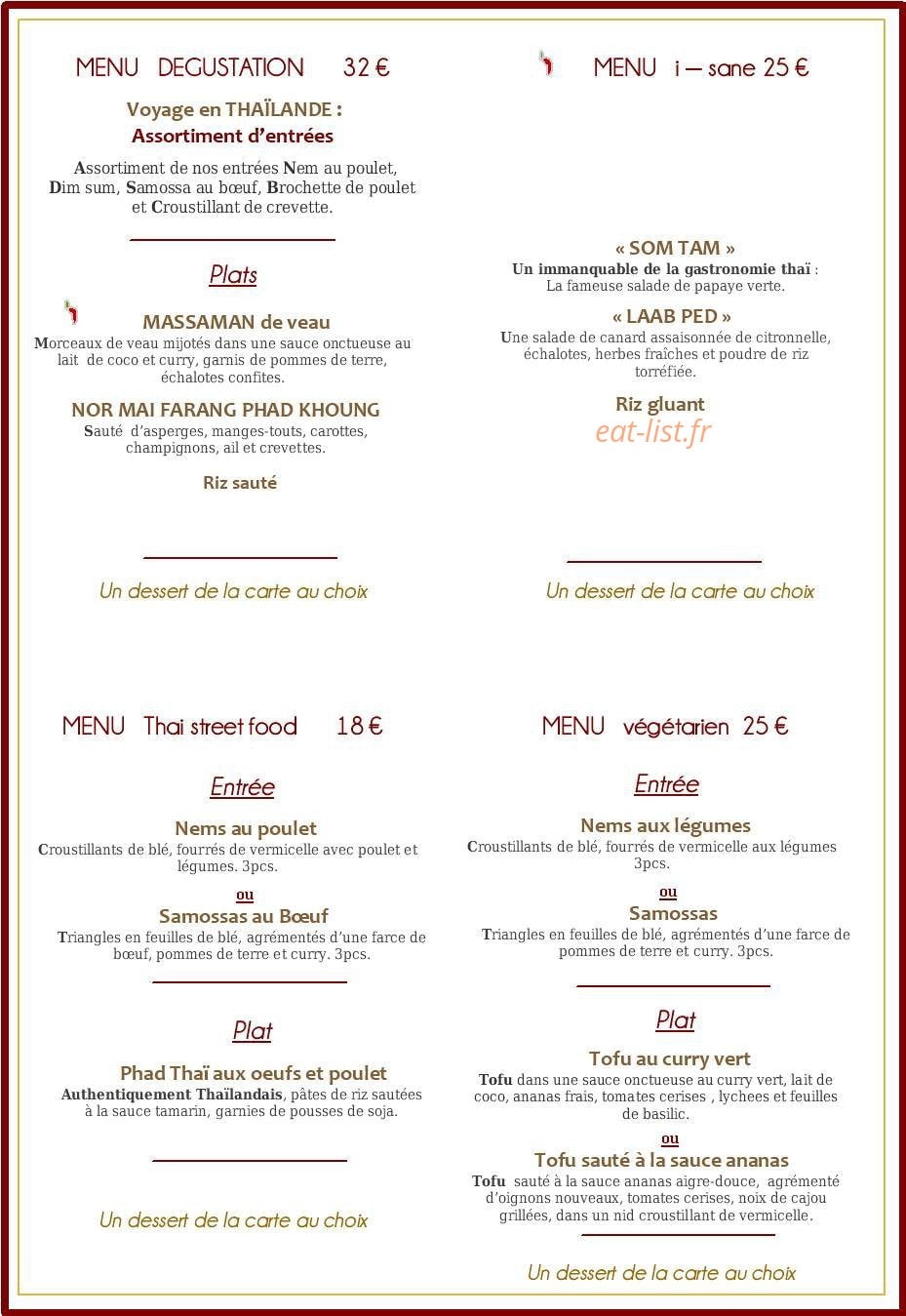 Thai Harmonie — carte page 3