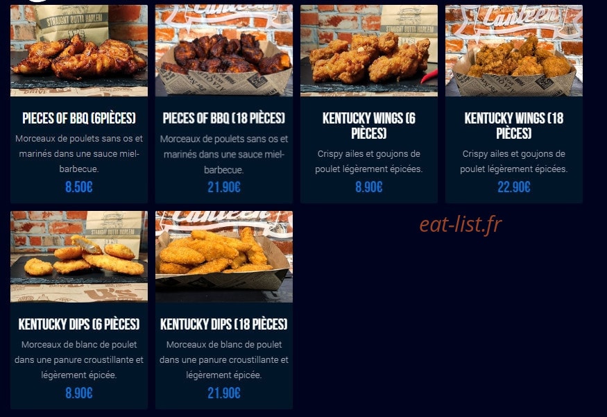 U's Canteen — carte page 4