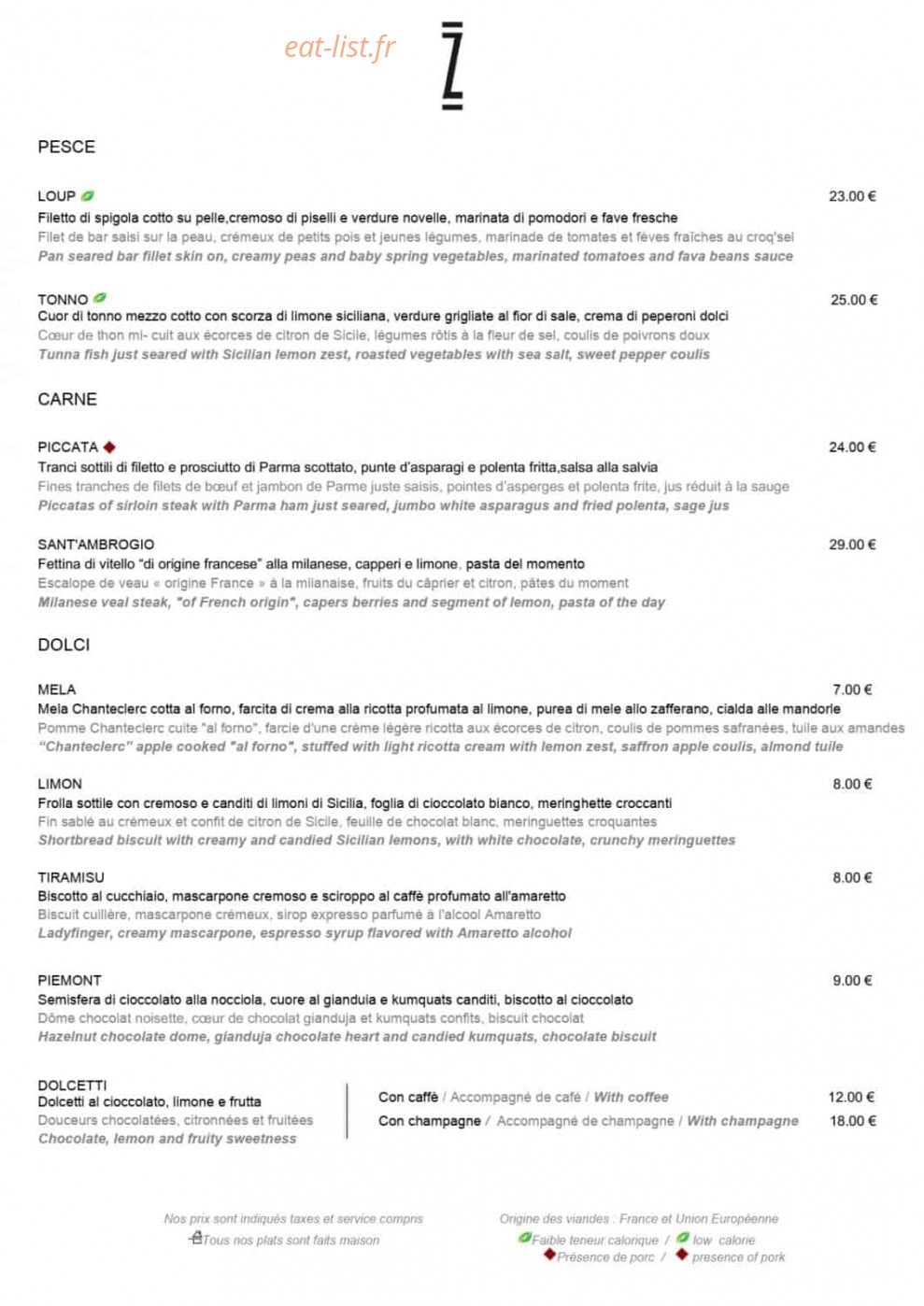 Zucca — carte page 3