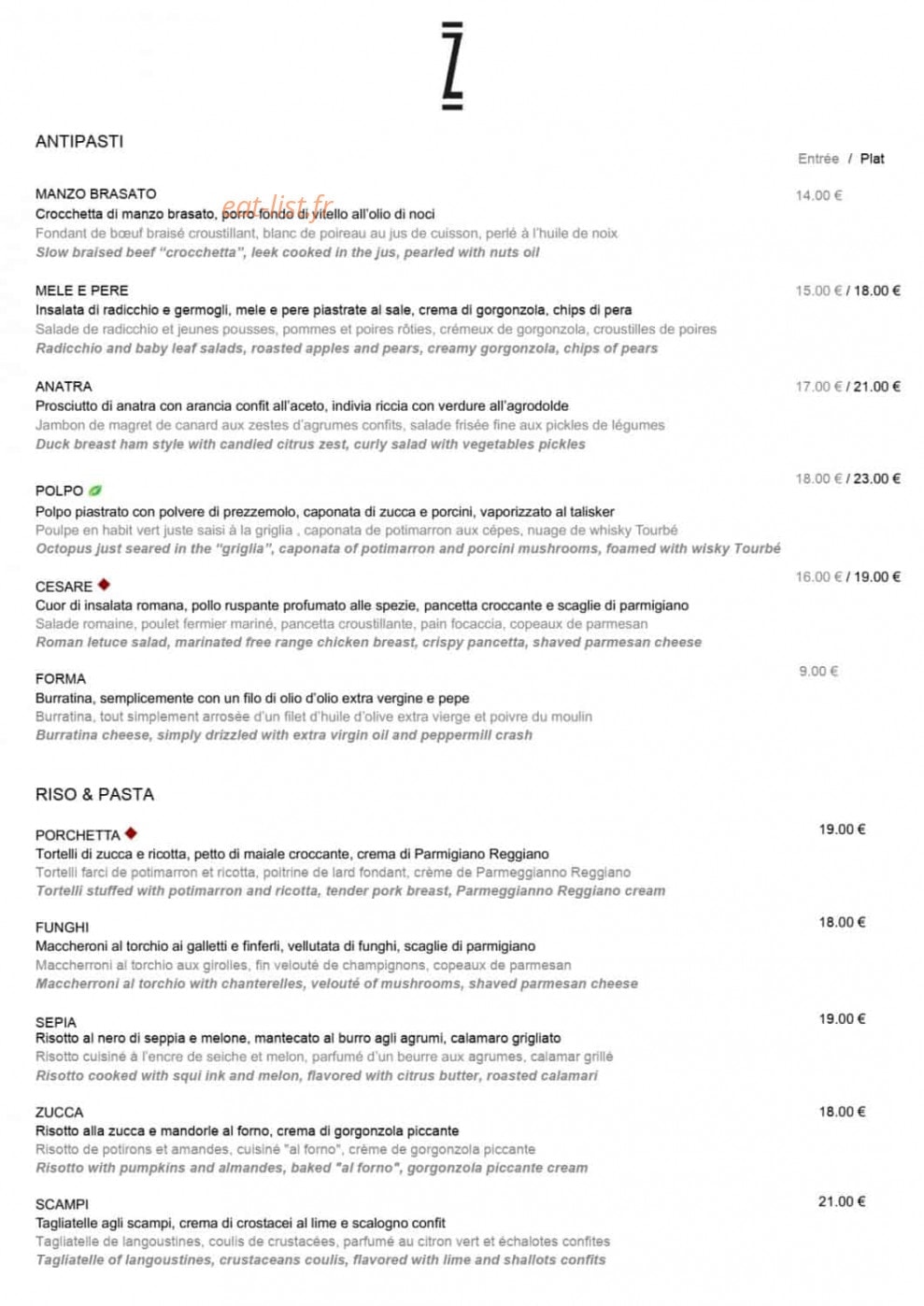 Zucca — carte page 2