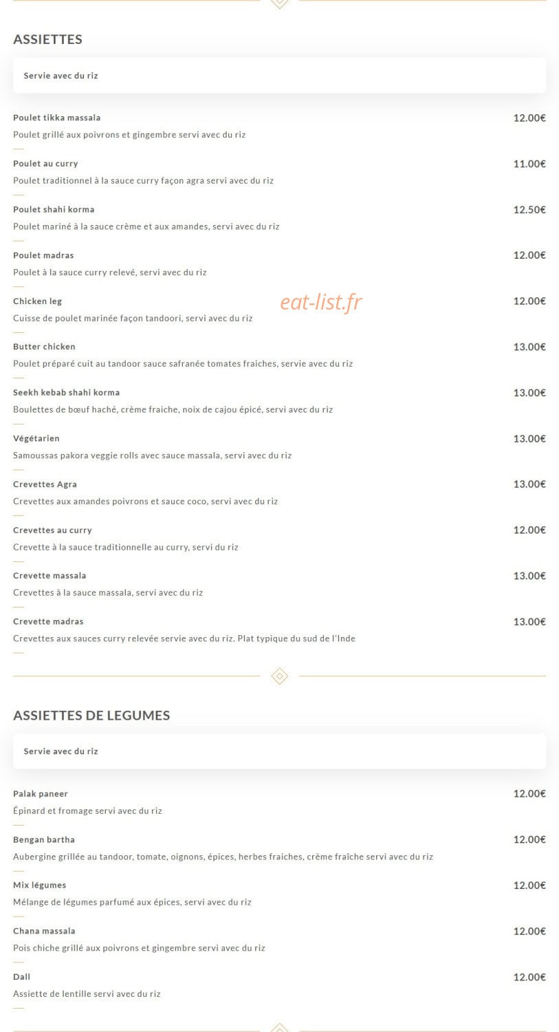 Agra tandoori — carte page 2