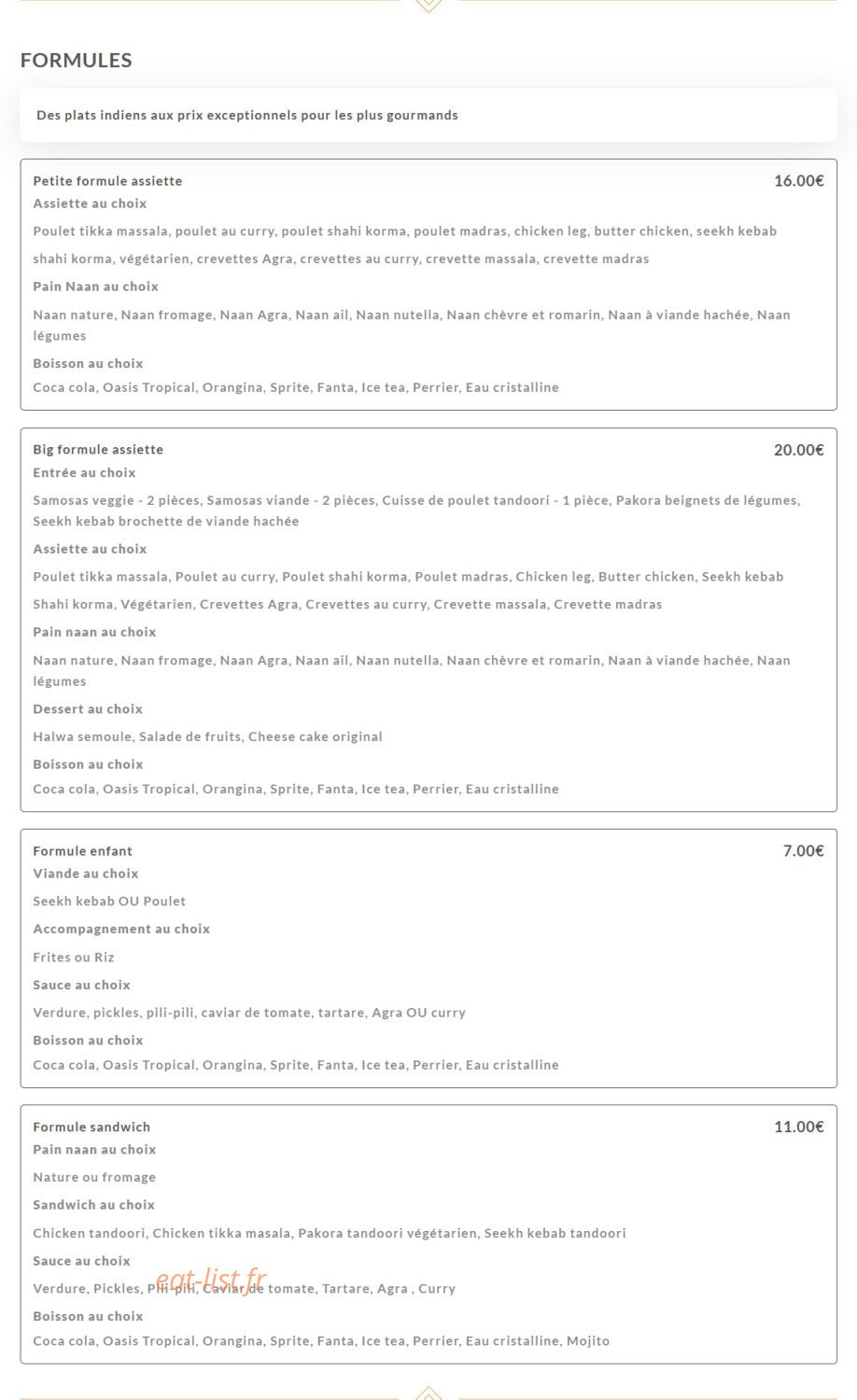 Agra tandoori — carte page 3