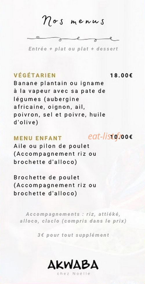 Akwaba chez Noelle — carte page 6