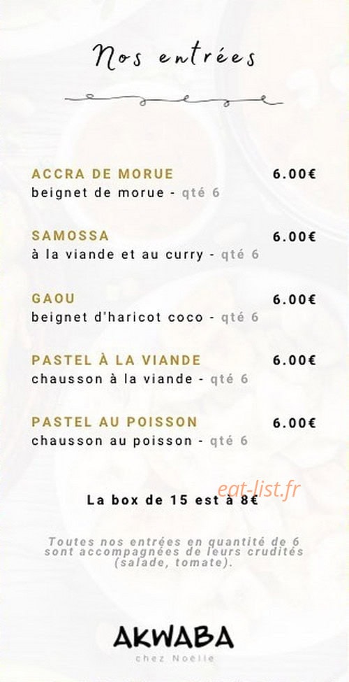 Akwaba chez Noelle — carte page 2