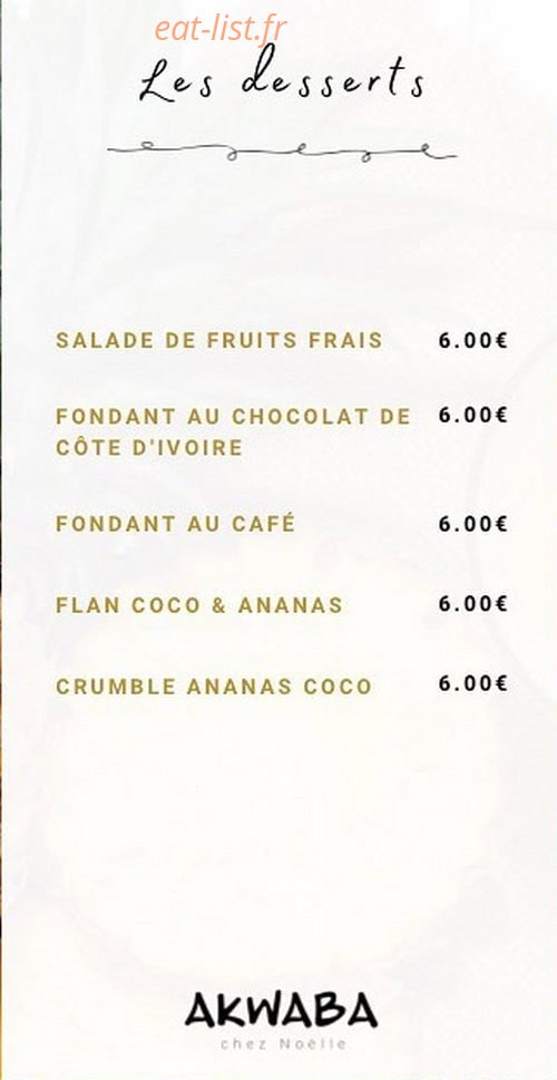 Akwaba chez Noelle — carte page 8
