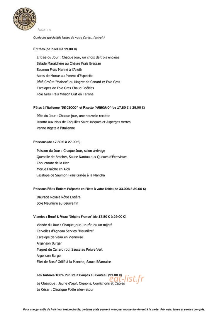 Argenson — carte page 1