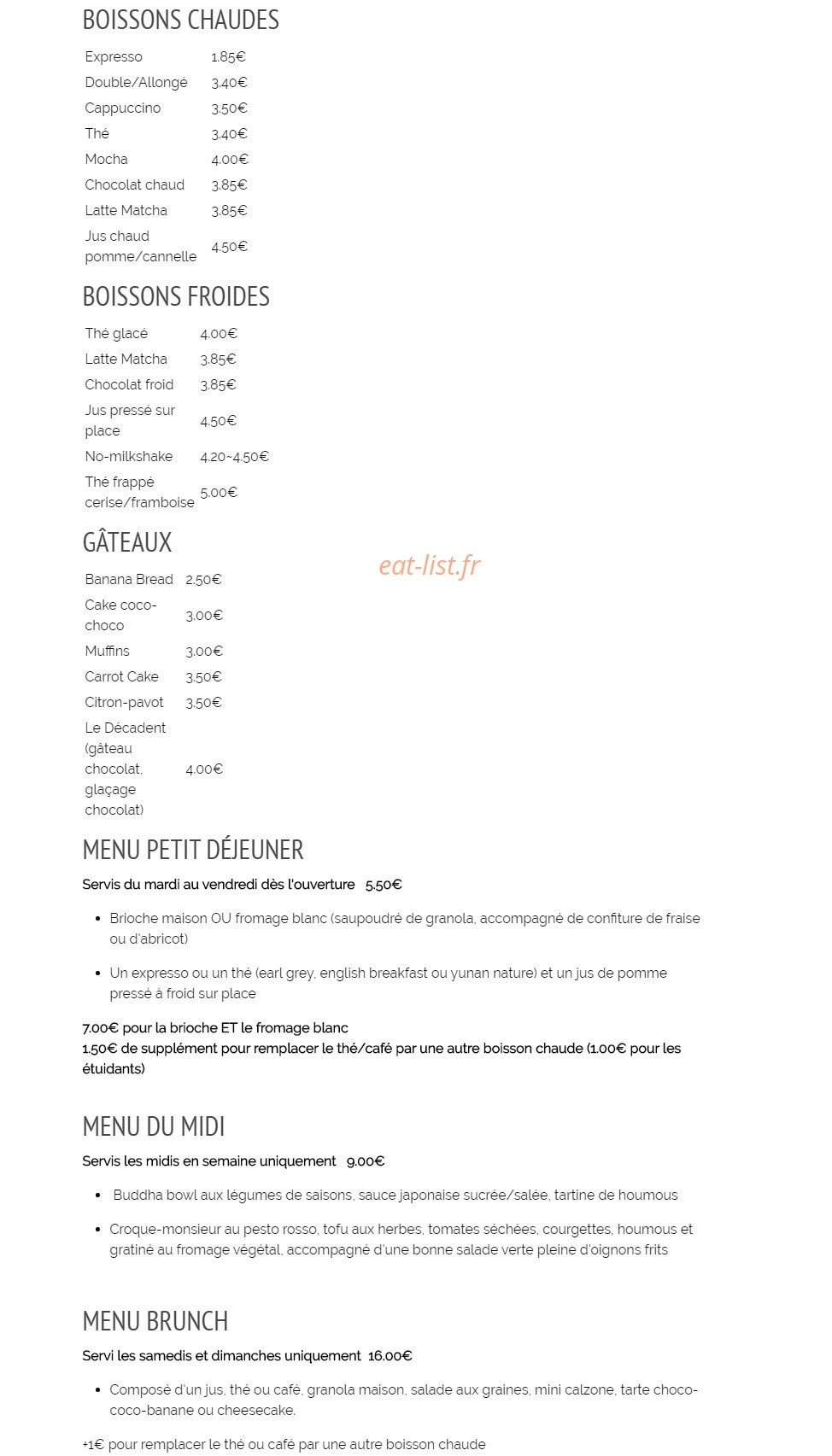 Au Bonheur des Chats — carte page 1