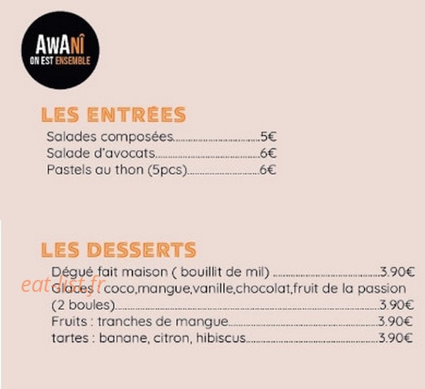 Awanî — carte page 1