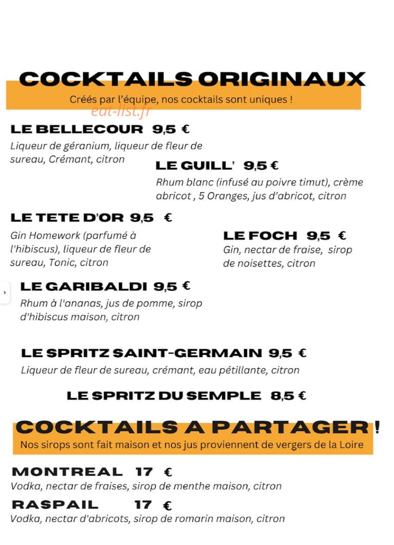Bar le Semple — carte page 2