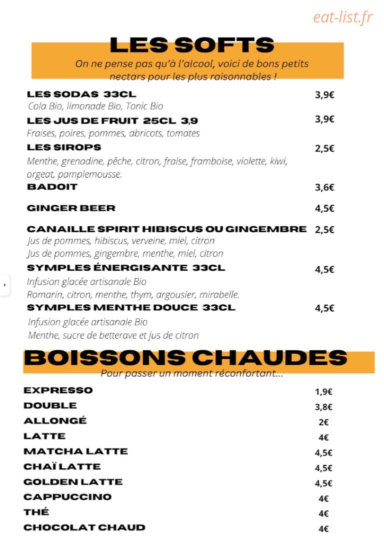 Bar le Semple — carte page 1