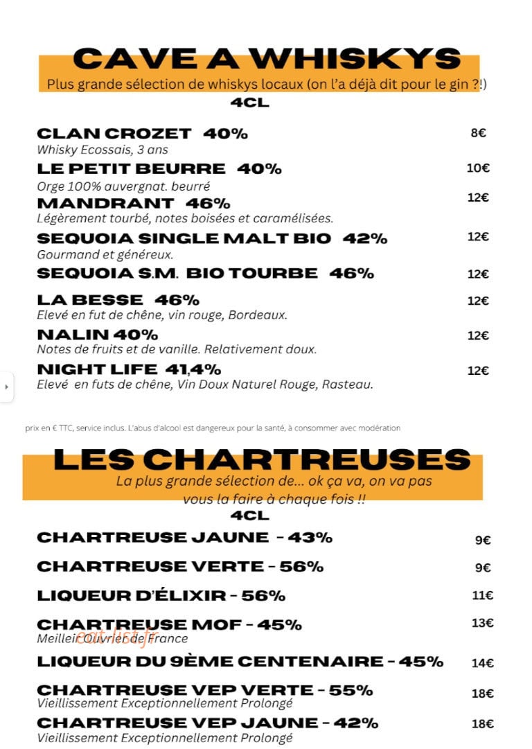 Bar le Semple — carte page 4