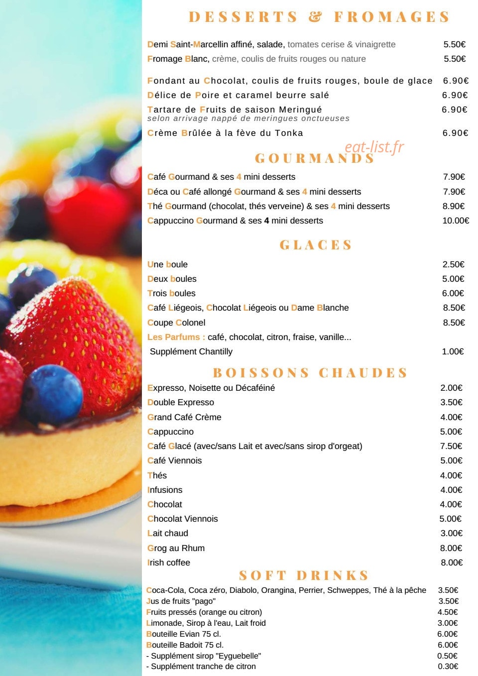 Brasserie Debourg — carte page 3