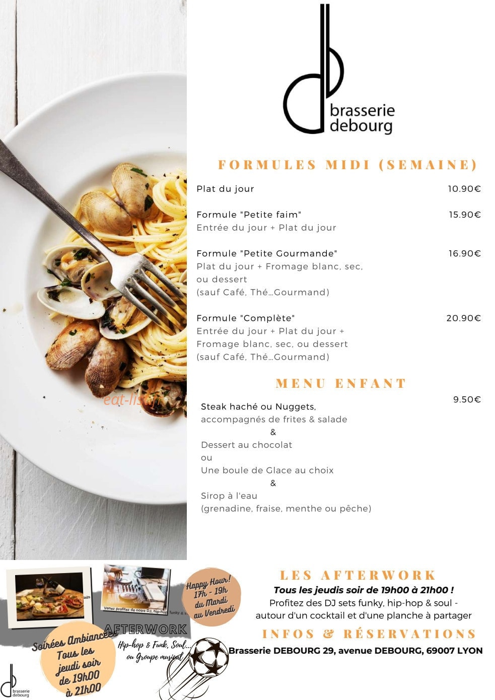 Brasserie Debourg — carte page 1