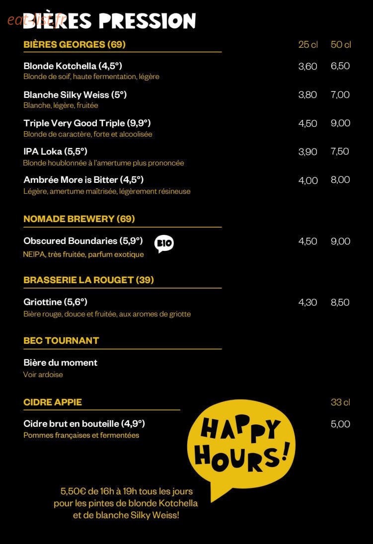 Brasserie Jaures — carte page 3