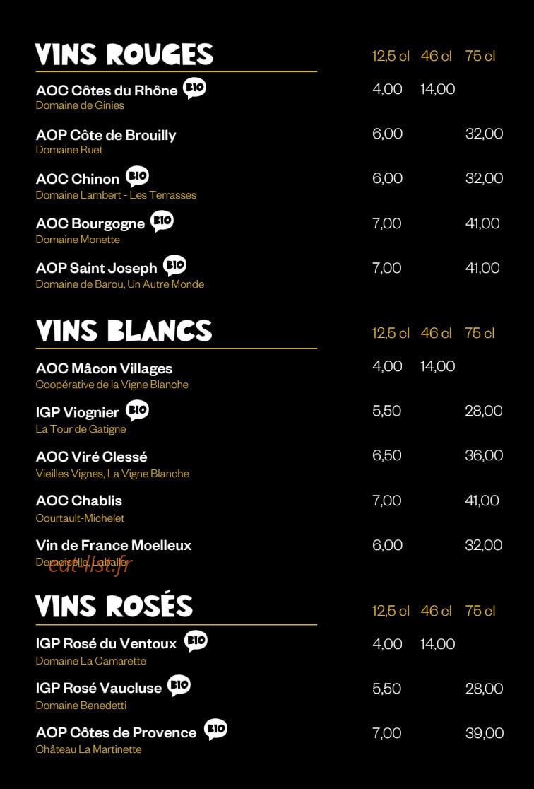 Brasserie Jaures — carte page 4