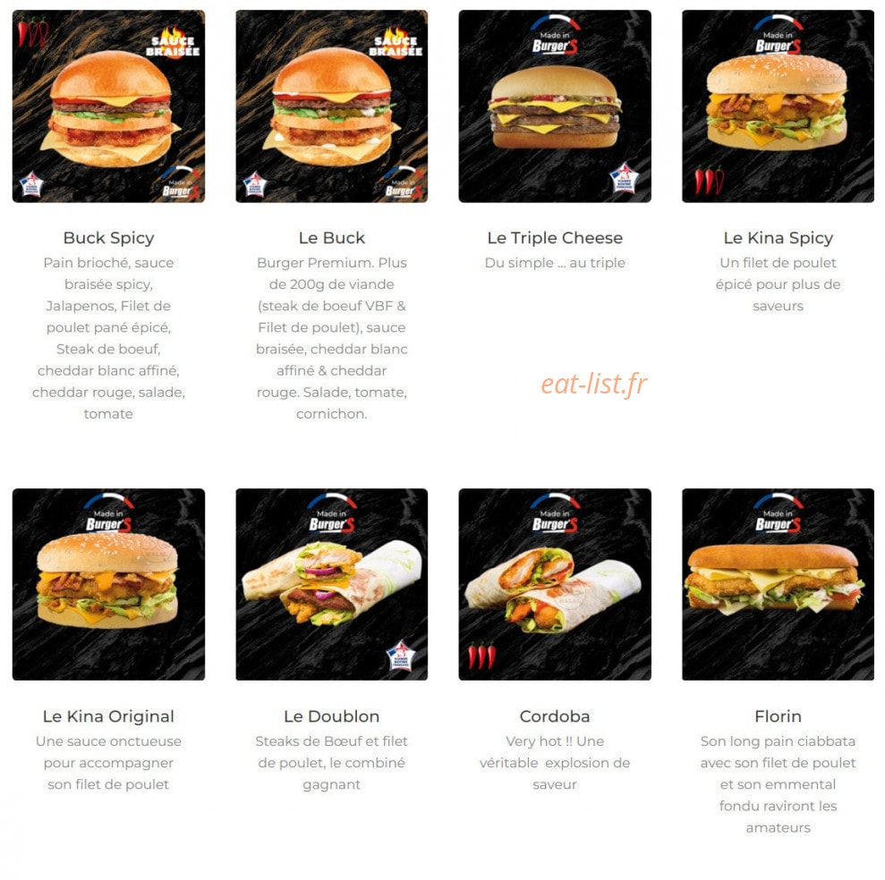 Burger's — carte page 1