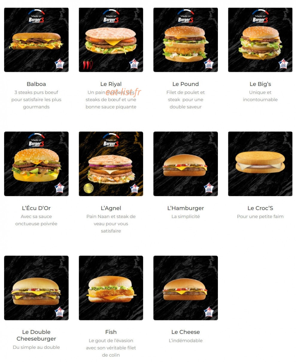 Burger's — carte page 2