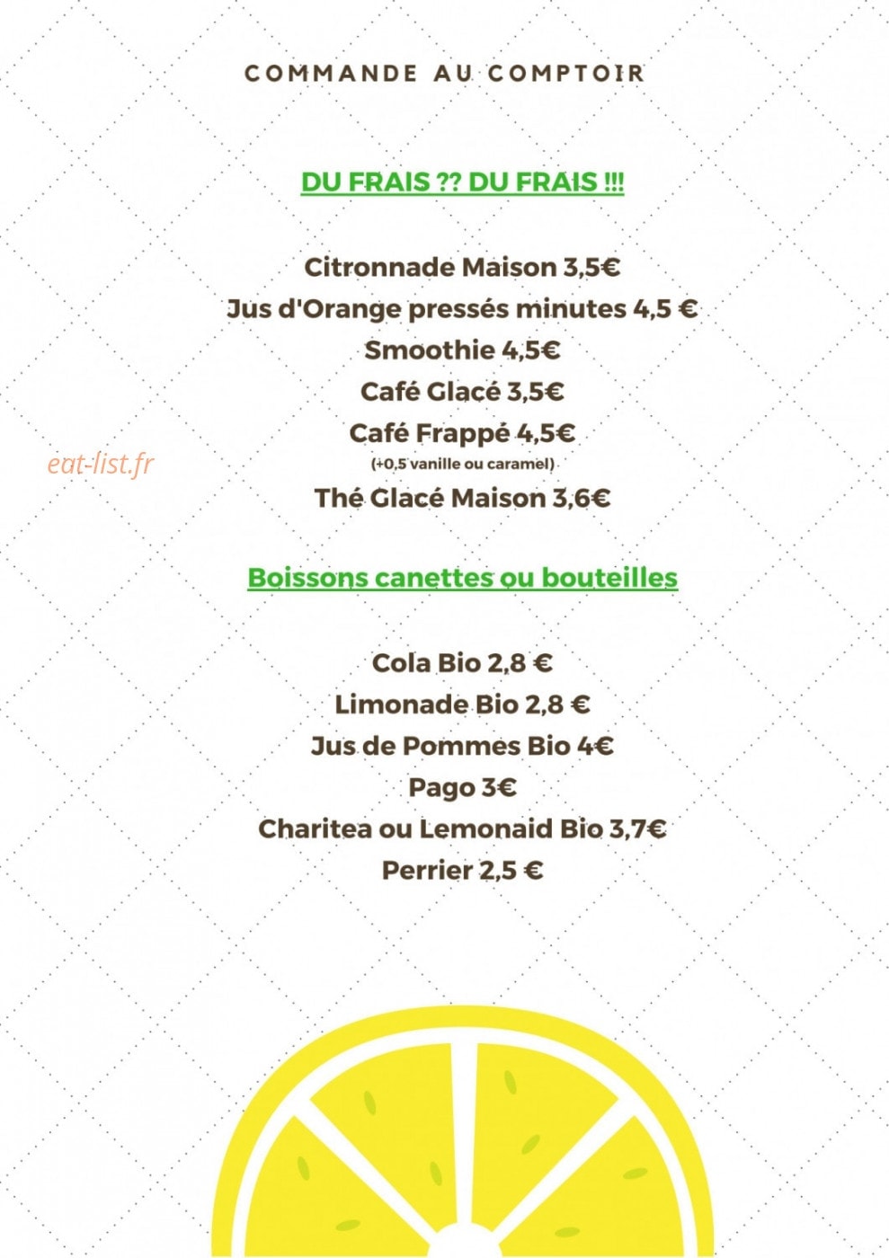 Comme à la Maison — carte page 3