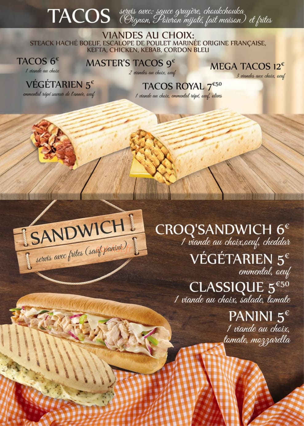 Croqu'Sandwich — carte page 1