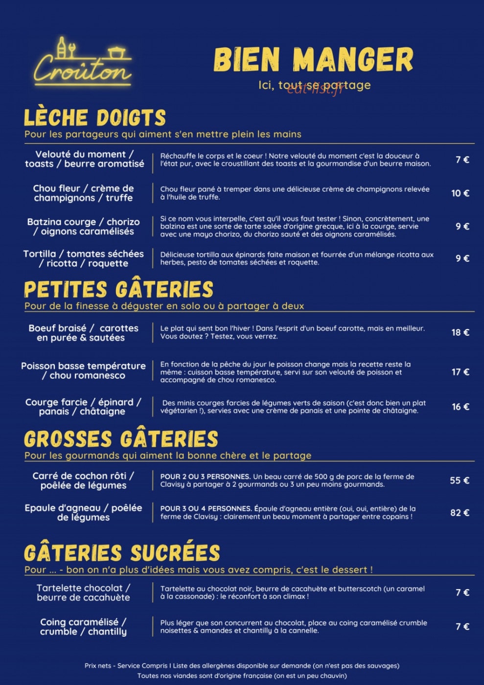 Croûton — carte page 1