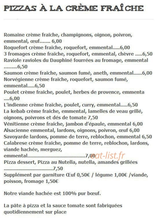 Etoile Pizza — carte page 3