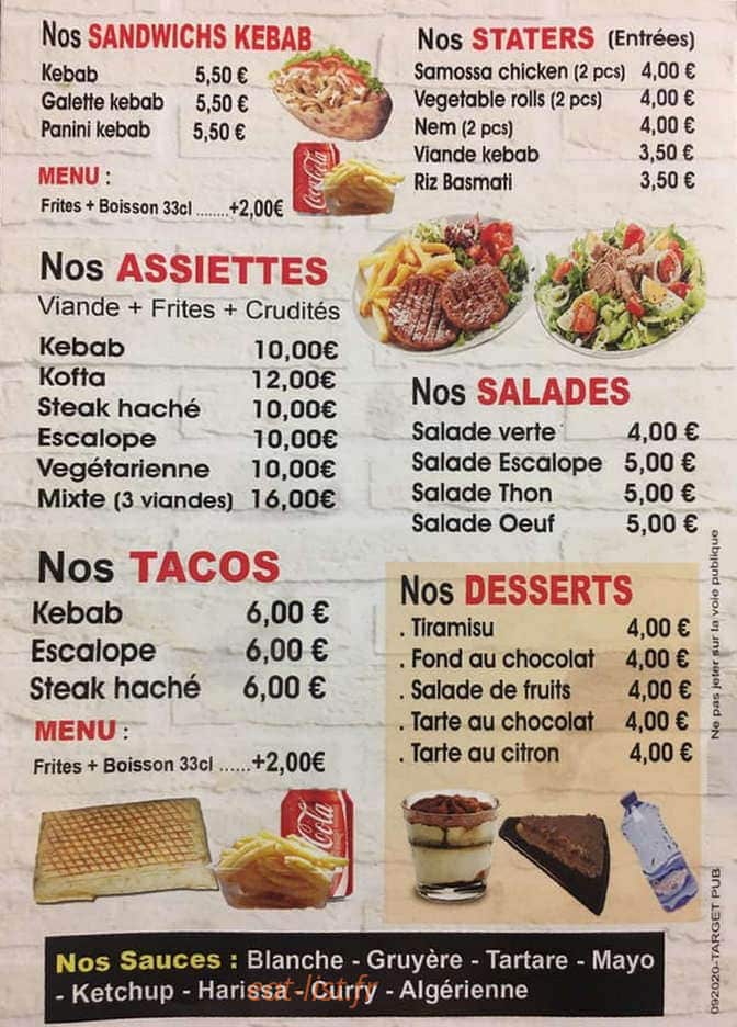 Fahima fried chiken — carte page 4