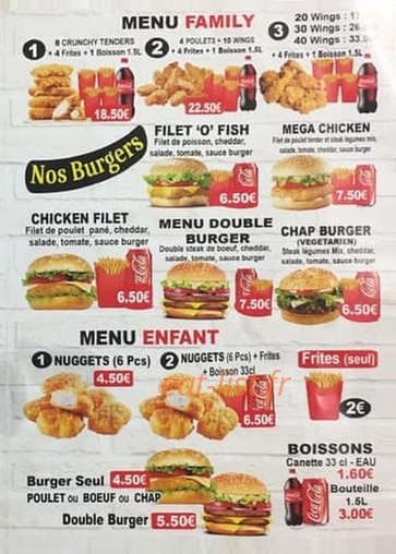 Fahima fried chiken — carte page 3