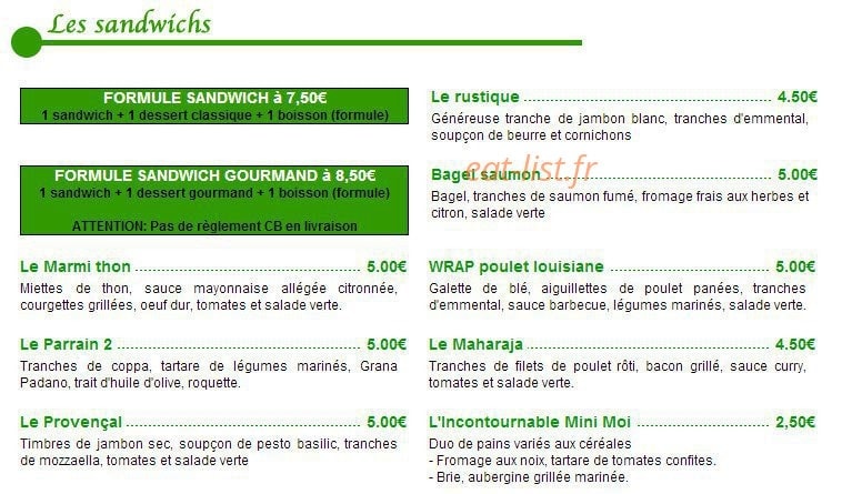 Faim gourmet Sandwich Club — carte page 3