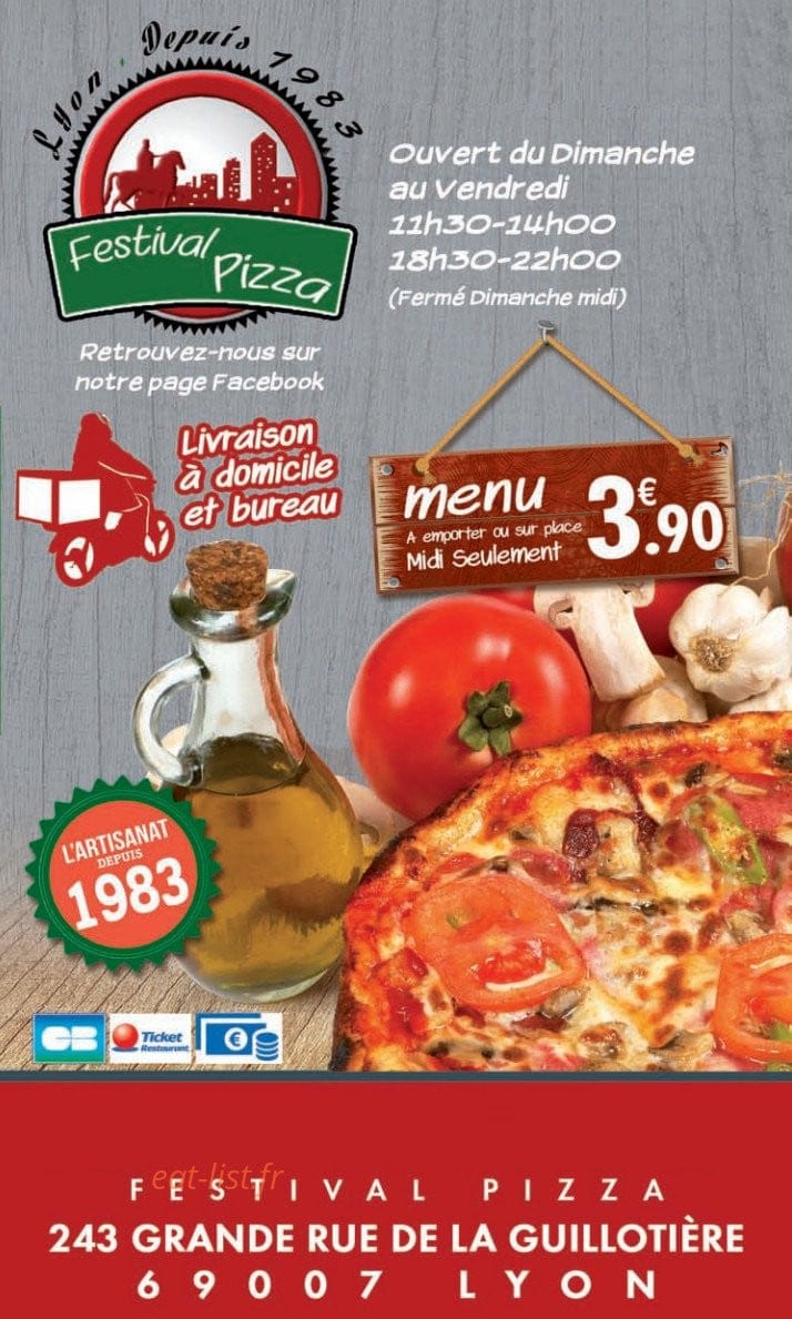 Festival Pizza à Lyon 7 - menu et photos