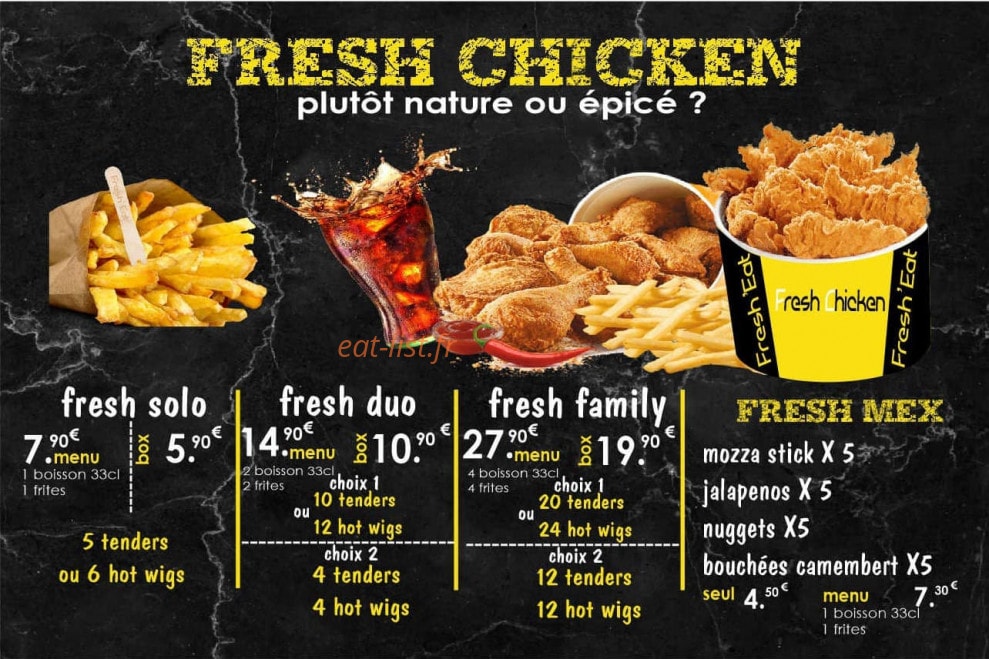 Fresh eat — carte page 1