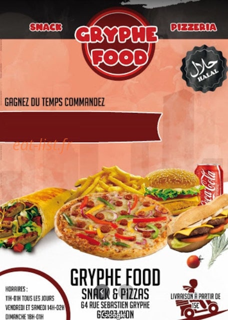Gryphe Food — carte page 1