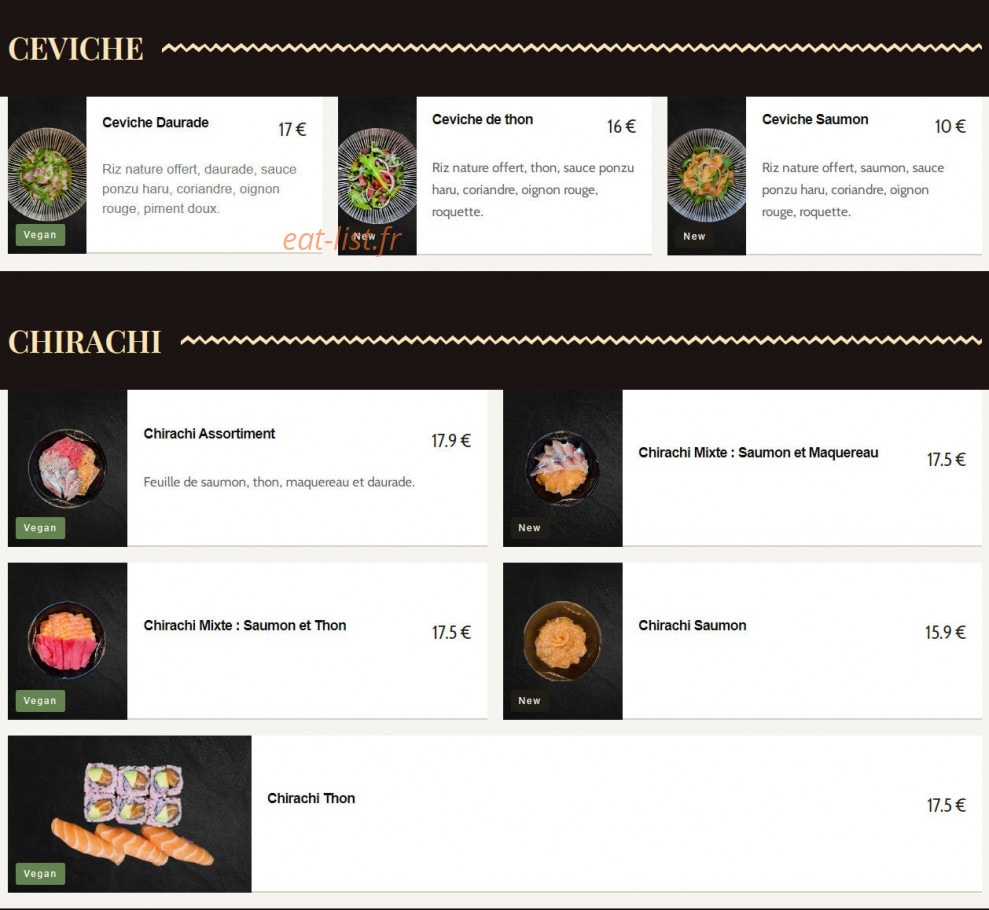 Haru Sushi Bar — carte page 5