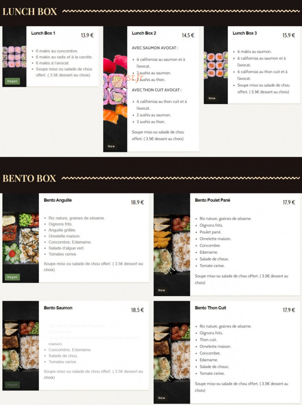 Haru Sushi Bar — carte page 4