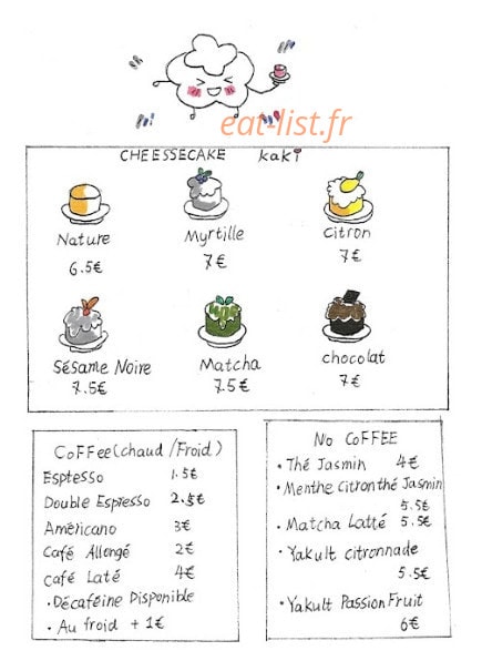 Kaki Bistrot — carte page 2