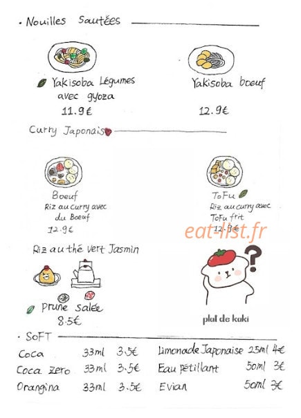 Kaki Bistrot — carte page 3