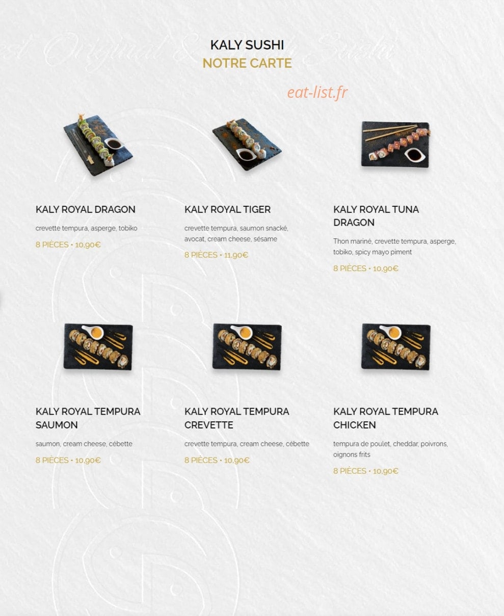 Kaly Sushi — carte page 15
