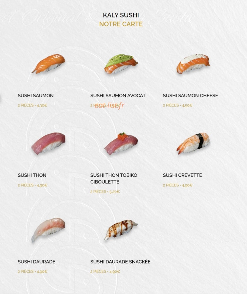 Kaly Sushi — carte page 10