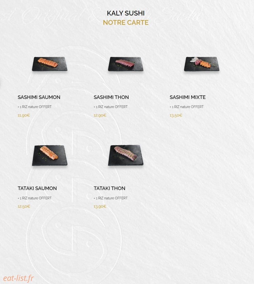 Kaly Sushi — carte page 8