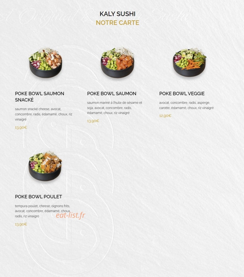Kaly Sushi — carte page 5
