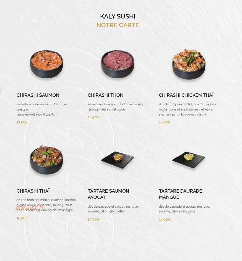 Kaly Sushi — carte page 9