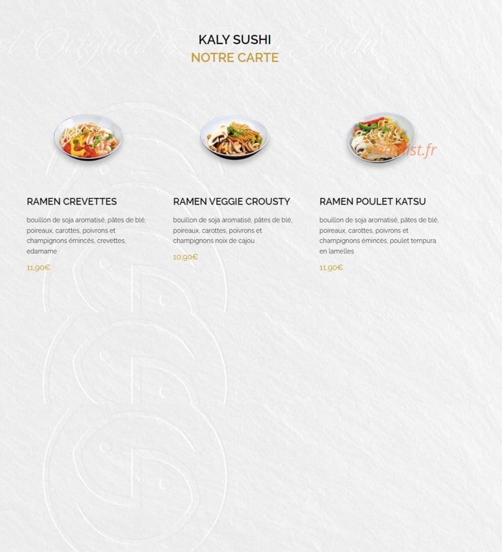 Kaly Sushi — carte page 6