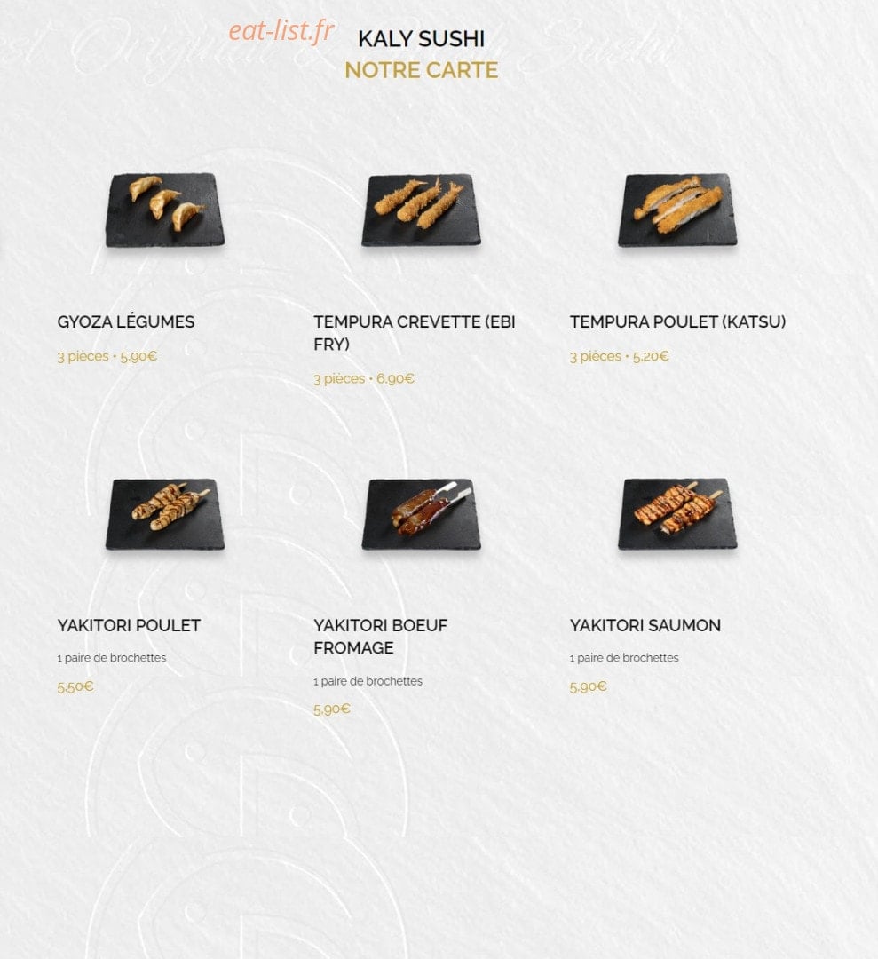 Kaly Sushi — carte page 7