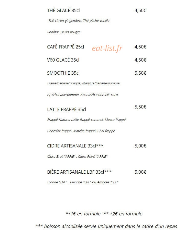 Kaova Café — carte page 3