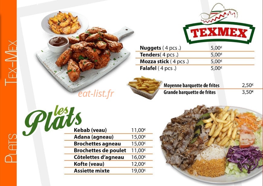Kebab de l’Avenue — carte page 2